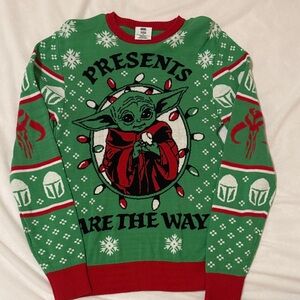 Star Wars Green Holiday Sweater Christmas Mandalorian Grogu Baby Yoda